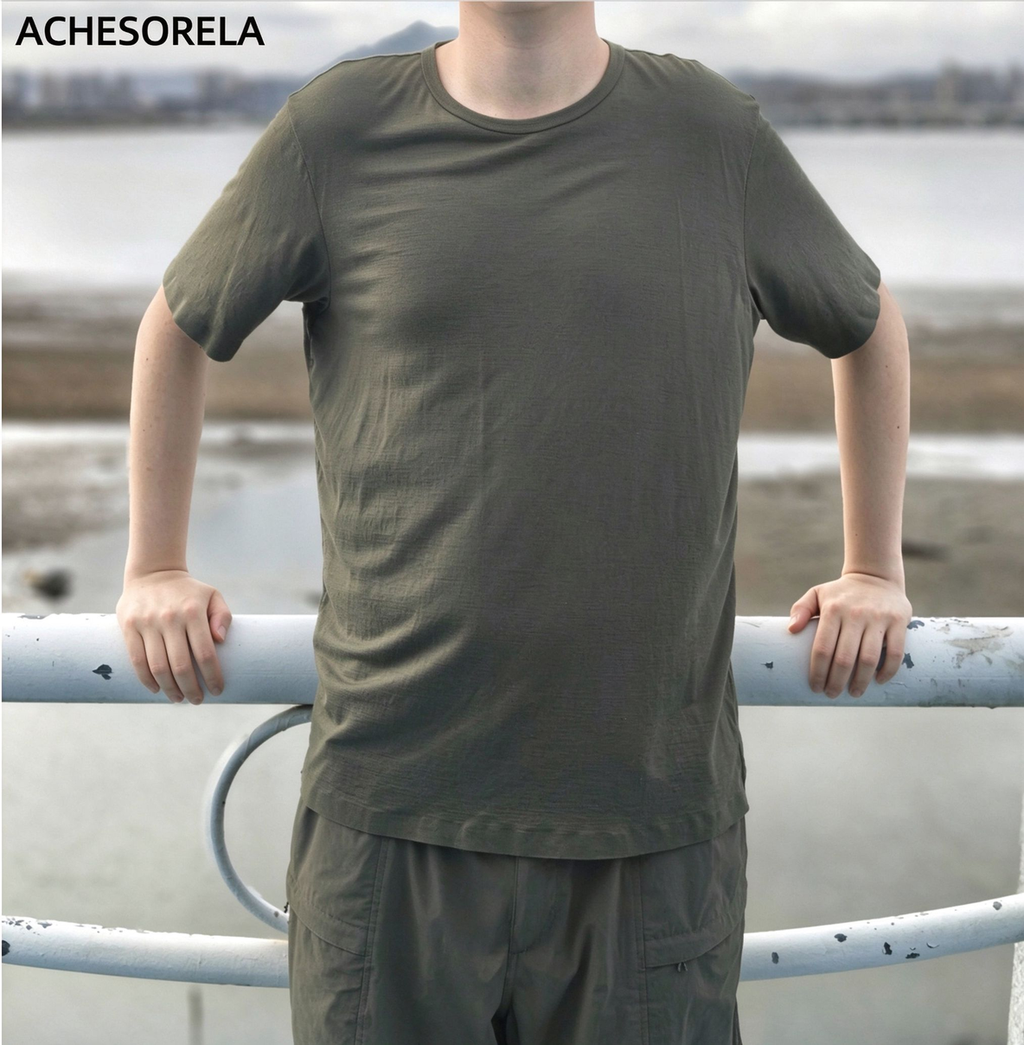 ACHESORELA WOOLLEN Merino Wool Outdoor Casual Crew-Neck T-Shirt