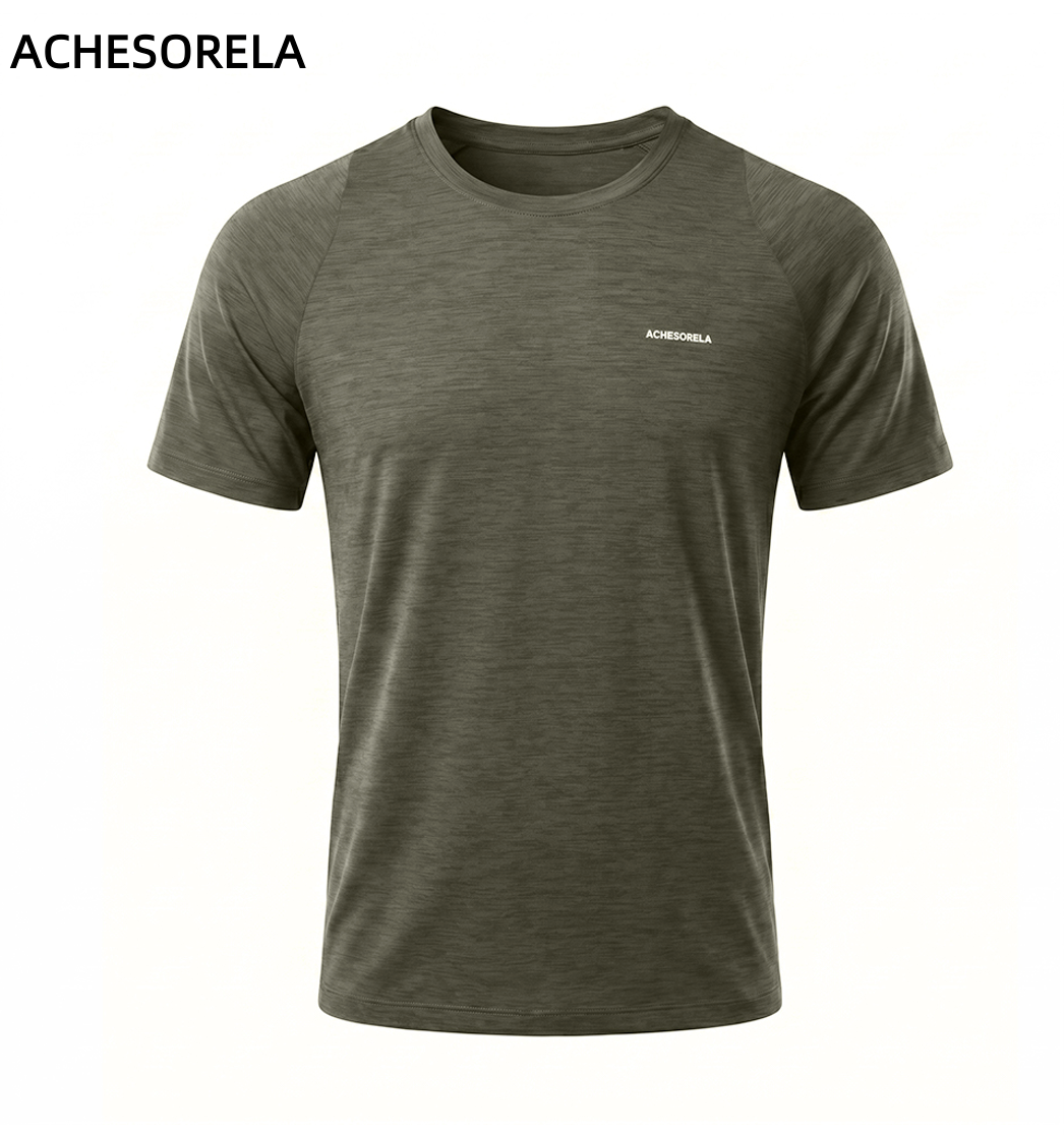 ACHESORELA ELITE Outdoor Quick-Dry Lightweight Men's Crew-Neck T-Shirt