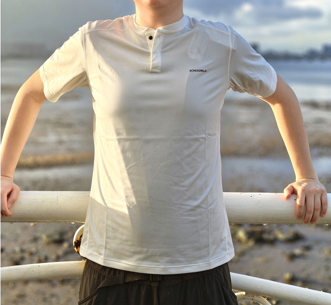 ACHESORELA ELITE Outdoor Quick-Dry Lightweight Men's Henley T-Shirt