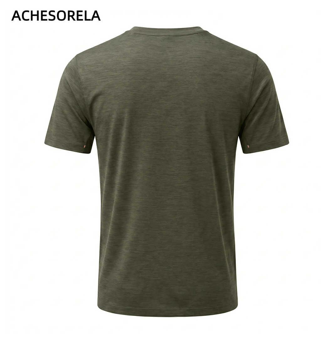 ACHESORELA ELITE Outdoor Quick-Dry Lightweight Men's Henley T-Shirt