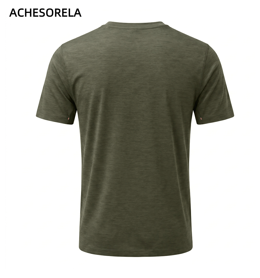 ACHESORELA ELITE Outdoor Quick-Dry Lightweight Men's Henley T-Shirt