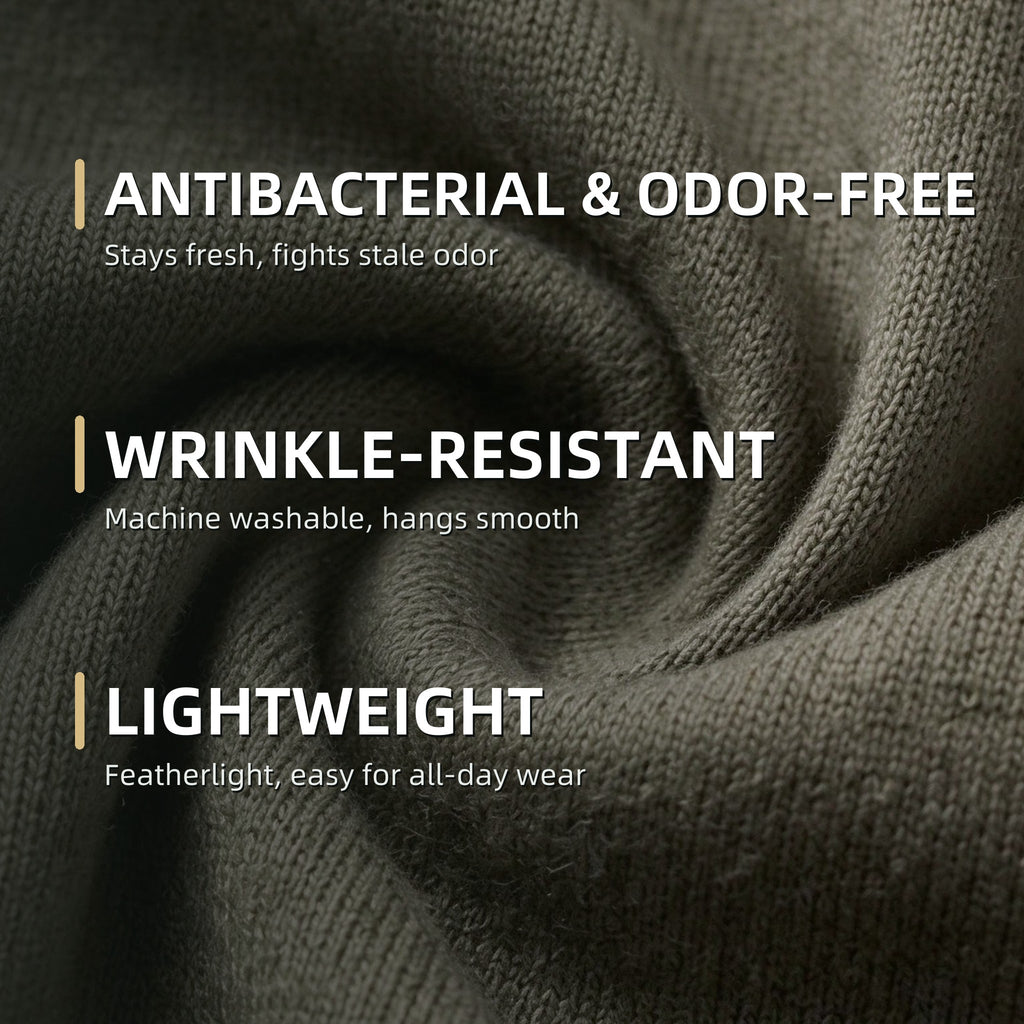 ACHESORELA WOOLLEN Merino Wool Outdoor Casual Crew-Neck T-Shirt