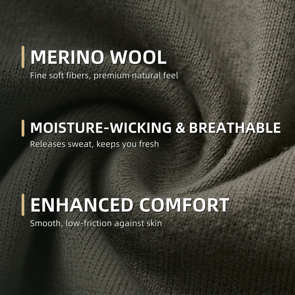 ACHESORELA WOOLLEN Merino Wool Outdoor Casual Crew-Neck T-Shirt