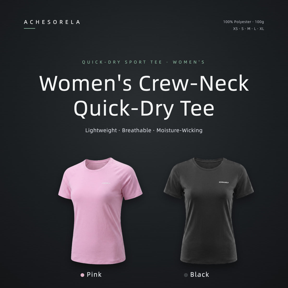 ACHESORELA ENERGY Outdoor Quick-Dry Hiking Women's Crew-Neck T-Shirt