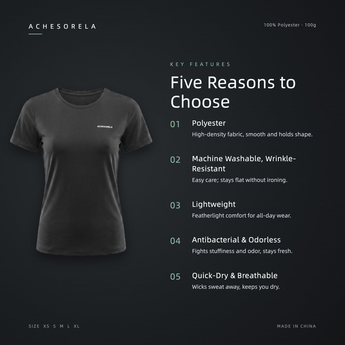 ACHESORELA ENERGY Outdoor Quick-Dry Hiking Women's Crew-Neck T-Shirt