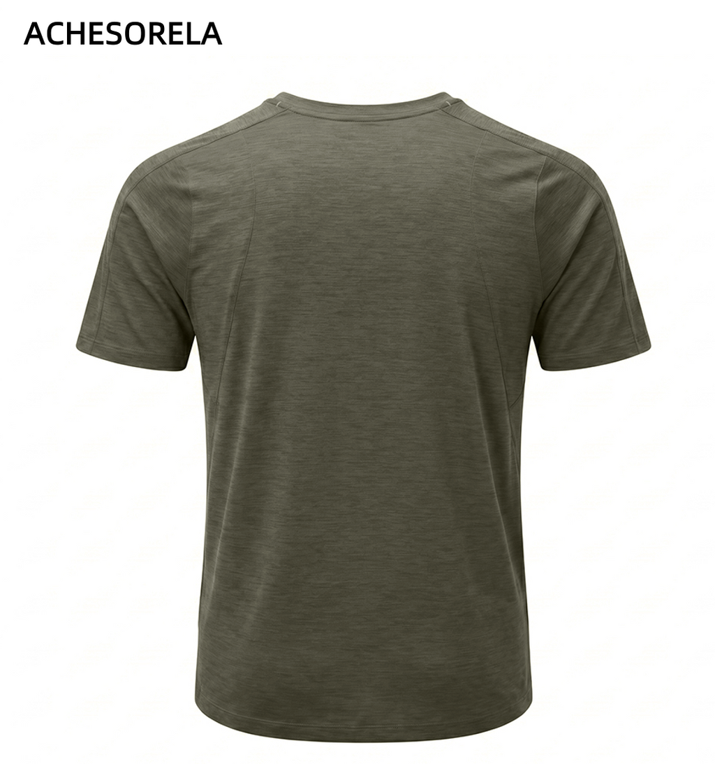 ACHESORELA ELITE Outdoor Quick-Dry Lightweight Men's Crew-Neck T-Shirt