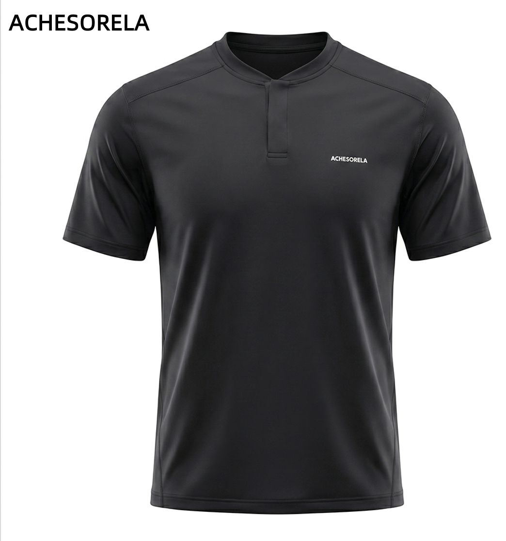 ACHESORELA ELITE Outdoor Quick-Dry Lightweight Men's Henley T-Shirt